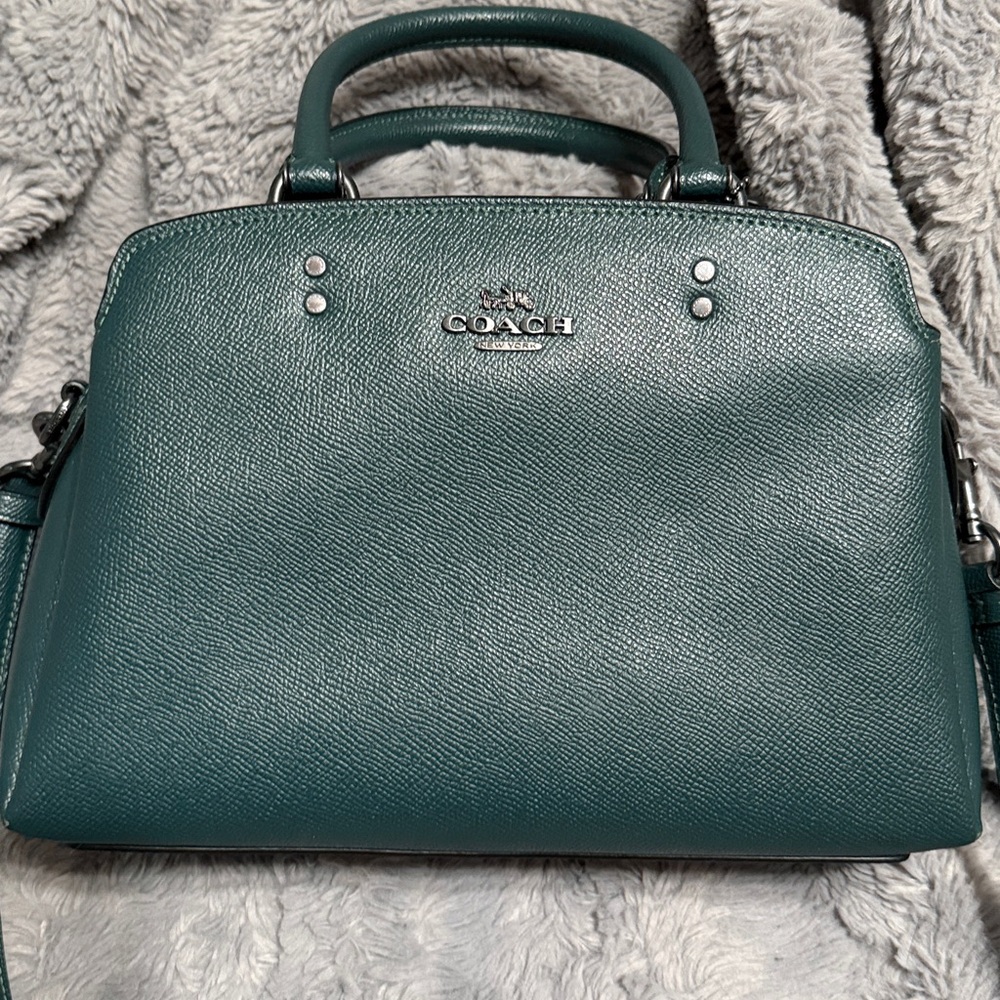 Coach Green Leather Tote Bag